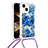 Apple iPhone 14用シリコンケース ソフトタッチラバー ブリンブリン カバー 携帯ストラップ S03 アップル ネイビー