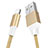 Apple iPhone 14 Plus用USBケーブル 充電ケーブル D04 アップル ゴールド