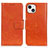 Apple iPhone 14 Plus用手帳型 レザーケース スタンド カバー A02 アップル オレンジ