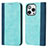 Apple iPhone 14 Pro用手帳型 レザーケース スタンド カバー L13 アップル ブルー