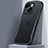 Apple iPhone 15用ハイブリットバンパーケース クリア透明 プラスチック 鏡面 カバー M01 アップル ブラック