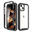 Apple iPhone 15用前面と背面 360度 フルカバー 極薄ソフトケース シリコンケース 耐衝撃 全面保護 バンパー アップル ブラック