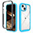 Apple iPhone 15用360度 フルカバー ハイブリットバンパーケース クリア透明 プラスチック カバー ZJ3 アップル ブルー