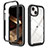 Apple iPhone 15用360度 フルカバー ハイブリットバンパーケース クリア透明 プラスチック カバー ZJ3 アップル ブラック