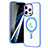 Apple iPhone 15 Pro用極薄ソフトケース シリコンケース 耐衝撃 全面保護 クリア透明 カバー Mag-Safe 磁気 Magnetic SD1 アップル ブルー