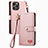 Apple iPhone 15 Pro用手帳型 レザーケース スタンド カバー S07D アップル ピンク