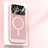 Apple iPhone 15 Pro用ハードケース プラスチック メッシュ デザイン カバー Mag-Safe 磁気 Magnetic JS1 アップル ピンク