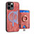Apple iPhone 15 Pro用シリコンケース ソフトタッチラバー レザー柄 カバー SD17 アップル ピンク