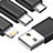 Apple iPhone XR用Lightning USBケーブル 充電ケーブル Android Micro USB C01 アップル ブラック