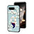 Asus ROG Phone 5s用ハイブリットバンパーケース プラスチック 鏡面 花 カバー S01 Asus シアン