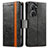 Asus Zenfone 9用手帳型 レザーケース スタンド カバー S02D Asus ブラック