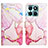 Huawei Honor X8b用手帳型 レザーケース スタンド パターン カバー YB4 ファーウェイ ピンク