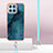 Huawei Honor X8b用シリコンケース ソフトタッチラバー バタフライ パターン カバー 携帯ストラップ YB7 ファーウェイ 