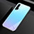 Huawei Nova 6用ハイブリットバンパーケース プラスチック 鏡面 虹 グラデーション 勾配色 カバー H01 ファーウェイ ブルー