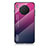 Huawei Nova 8i用ハイブリットバンパーケース プラスチック 鏡面 虹 グラデーション 勾配色 カバー LS1 ファーウェイ ローズレッド