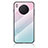 Huawei Nova 8i用ハイブリットバンパーケース プラスチック 鏡面 虹 グラデーション 勾配色 カバー LS1 ファーウェイ シアン