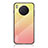 Huawei Nova 8i用ハイブリットバンパーケース プラスチック 鏡面 虹 グラデーション 勾配色 カバー LS1 ファーウェイ イエロー
