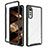 LG Velvet 5G用360度 フルカバー ハイブリットバンパーケース クリア透明 プラスチック カバー ZJ4 LG ブラック