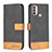 Motorola Moto E20用手帳型 レザーケース スタンド カバー B05F モトローラ ブラック
