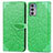 Motorola Moto Edge 20 5G用手帳型 レザーケース スタンド パターン カバー S04D モトローラ グリーン