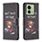 Motorola Moto Edge 40 5G用手帳型 レザーケース スタンド パターン カバー B01F モトローラ ダークグレー