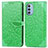 Motorola Moto G51 5G用手帳型 レザーケース スタンド パターン カバー S04D モトローラ グリーン