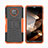 Nokia G300 5G用ハイブリットバンパーケース スタンド プラスチック 兼シリコーン カバー JX2 ノキア オレンジ