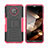 Nokia G300 5G用ハイブリットバンパーケース スタンド プラスチック 兼シリコーン カバー JX2 ノキア ローズレッド