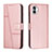 Nothing Phone 1用手帳型 レザーケース スタンド カバー H03X Nothing Phone ローズゴールド