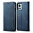 OnePlus 10R 5G用手帳型 布 スタンド OnePlus ネイビー