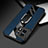 OnePlus Ace 2 5G用シリコンケース ソフトタッチラバー レザー柄 アンド指輪 マグネット式 PB1 OnePlus ネイビー