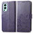 OnePlus Nord 2 5G用手帳型 レザーケース スタンド 花 カバー OnePlus パープル