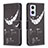 OnePlus Nord N20 5G用手帳型 レザーケース スタンド パターン カバー B01F OnePlus ブラック