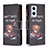 OnePlus Nord N20 5G用手帳型 レザーケース スタンド パターン カバー B04F OnePlus ダークグレー