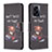 OnePlus Nord N300 5G用手帳型 レザーケース スタンド パターン カバー B01F OnePlus ダークグレー