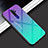 Oppo A11X用ハイブリットバンパーケース プラスチック 鏡面 虹 グラデーション 勾配色 カバー Oppo グリーン