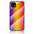 Oppo A16K用ハイブリットバンパーケース プラスチック 鏡面 虹 グラデーション 勾配色 カバー LS2 Oppo オレンジ