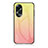 Oppo A18用ハイブリットバンパーケース プラスチック 鏡面 虹 グラデーション 勾配色 カバー LS1 Oppo イエロー