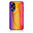 Oppo A18用ハイブリットバンパーケース プラスチック 鏡面 虹 グラデーション 勾配色 カバー LS2 Oppo オレンジ