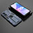 Oppo A1x 5G用ハイブリットバンパーケース スタンド プラスチック 兼シリコーン カバー マグネット式 T02 Oppo ネイビー