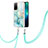 Oppo A53s 5G用シリコンケース ソフトタッチラバー バタフライ パターン カバー 携帯ストラップ Y05B Oppo グリーン