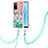 Oppo A53s 5G用シリコンケース ソフトタッチラバー バタフライ パターン カバー 携帯ストラップ Y03B Oppo 