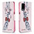 Oppo A54 4G用手帳型 レザーケース スタンド パターン カバー B01F Oppo ピンク