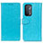 Oppo A54 5G用手帳型 レザーケース スタンド カバー A06D Oppo ブルー