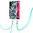 Oppo A54 5G用シリコンケース ソフトタッチラバー バタフライ パターン カバー 携帯ストラップ Y01B Oppo モスグリー