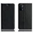 Oppo A54 5G用手帳型 レザーケース スタンド カバー H02P Oppo ブラック