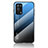 Oppo A54 5G用ハイブリットバンパーケース プラスチック 鏡面 虹 グラデーション 勾配色 カバー LS1 Oppo ネイビー