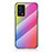Oppo A55 4G用ハイブリットバンパーケース プラスチック 鏡面 虹 グラデーション 勾配色 カバー LS2 Oppo ピンク