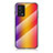 Oppo A55 4G用ハイブリットバンパーケース プラスチック 鏡面 虹 グラデーション 勾配色 カバー LS2 Oppo オレンジ