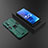 Oppo A55 5G用ハイブリットバンパーケース スタンド プラスチック 兼シリコーン カバー マグネット式 T02 Oppo グリーン